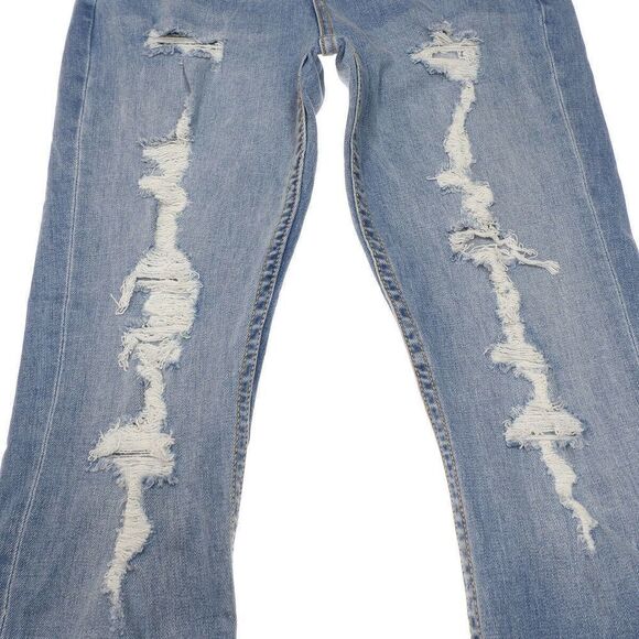 Aero Jeans Womens 4 Cheeky Jegging High Waist Distressed Blue Denim 26 x 27.5 - Picture 7 of 11